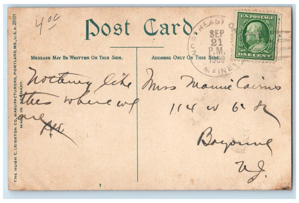 1909 Piazza Kineo House Field Exterior Table Chair Moosehead Lake Maine Postcard
