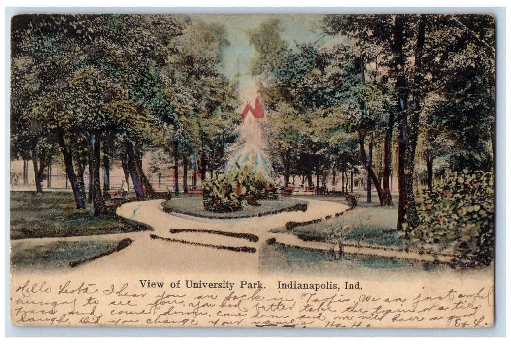 1906 View Of University Park Indianapolis Indiana IN Posted Vintage Postcard