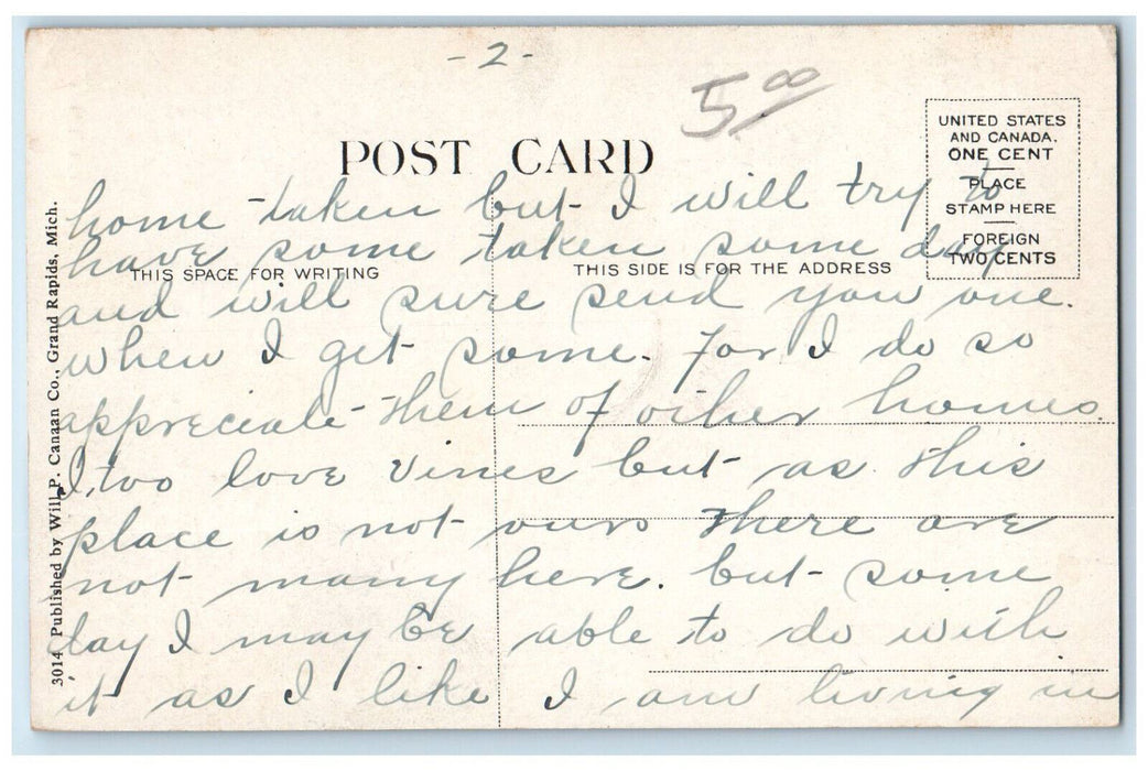 c1910 Railway Ann Arbor Depot Cadillac Michigan MI Antique Posted Postcard