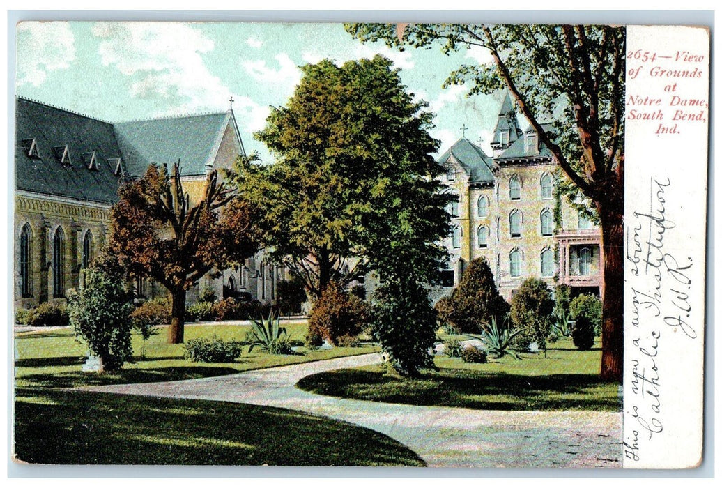 1907 View Of Grounds At Notre Dame South Bend Indiana IN Posted Vintage Postcard