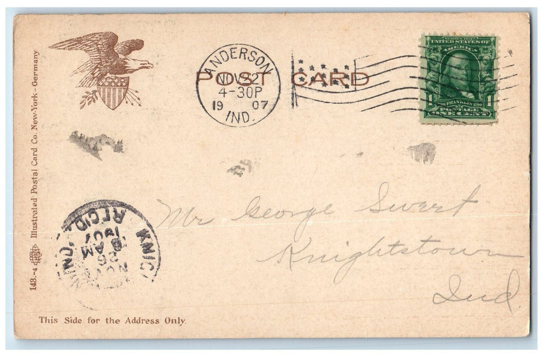 1912 Scene At Mounds Park Boat Scene Anderson Indiana IN Posted Vintage Postcard