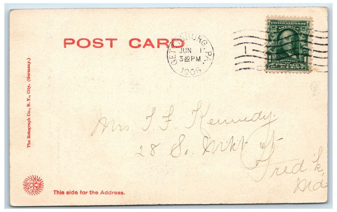 1908 Monument of First Vermont Brigade Gettysburg Pennsylvania PA Postcard