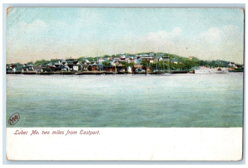 c1910 Two Miles Eastport River Lake Cruise Ship Exterior Lubec Maine ME Postcard