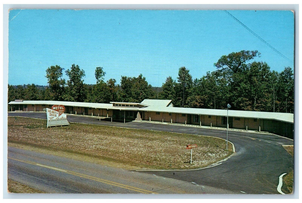 c1950 Motel Heart Of Dixie Restaurant Lined Rooms Dadeville Alabama AL Postcard