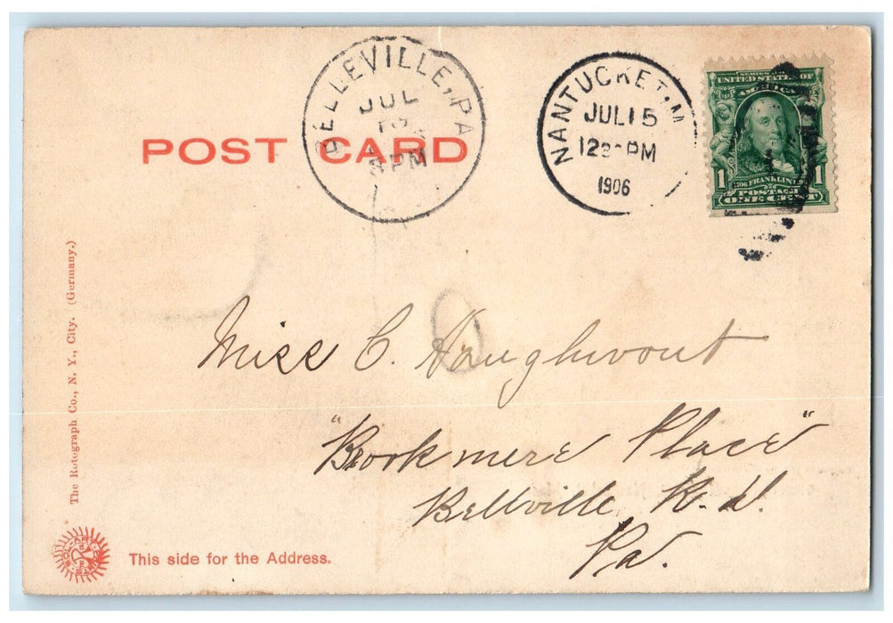 1906 Brandt Point Scene Rotograph Nantucket Massachusetts MA Posted Postcard