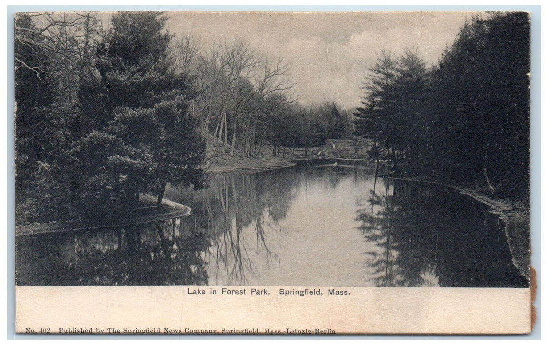 c1905 Lake in Forest Park Springfield Massachusetts MA Unposted Postcard