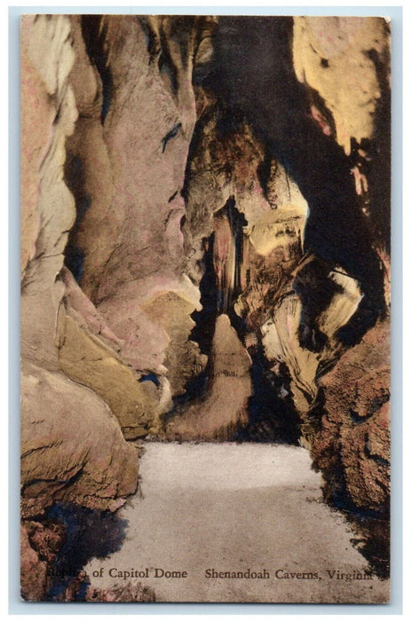 c1910 The Capitol Dome Shenandoah Caverns Virginia VA Handcolored Postcard