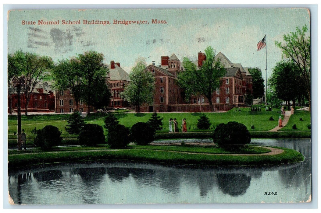 1913 State Normal School Buildings Bridgewater Massachusetts MA Posted Postcard