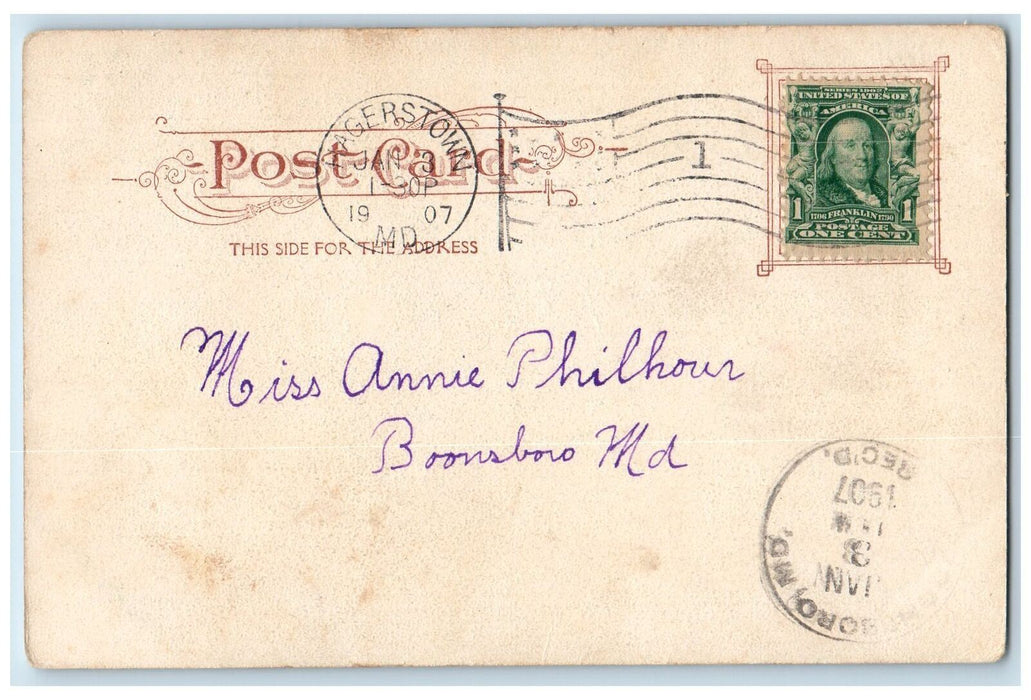 1907  Massachusetts Hall Harvard College Cambridge Massachusetts Posted Postcard