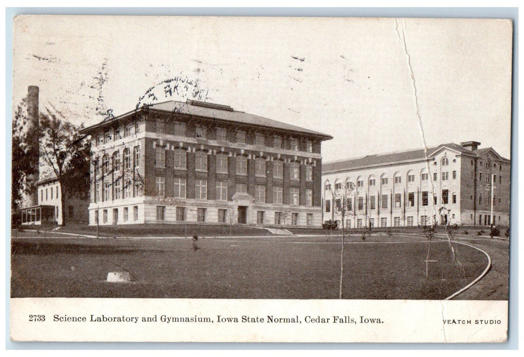 1908 Science Laboratory And Gymnasium Iowa State Normal Cedar Falls IA Postcard