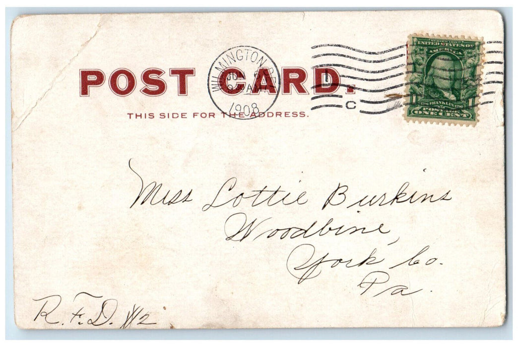 1908 North Side Of Brandywine Wilmington Delaware DE Multiview Antique Postcard