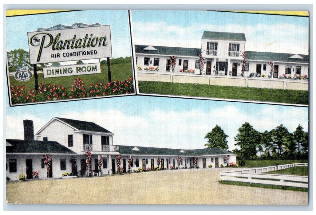 1957 The Plantation Court Multiview Allendale South Carolina SC Posted  Postcard