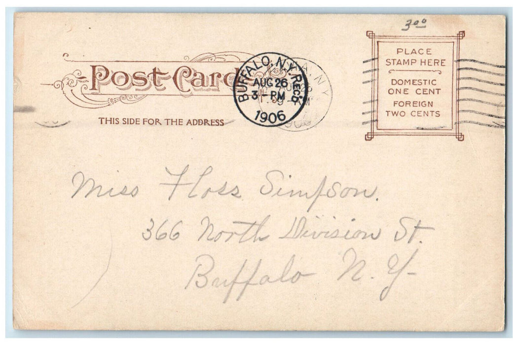 1906 Batavia High School Building in Batavia New York NY Antique Postcard