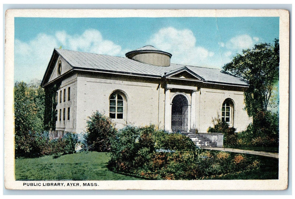 c1920's Public Library Ayer Massachusetts MA Antique Unposted Postcard