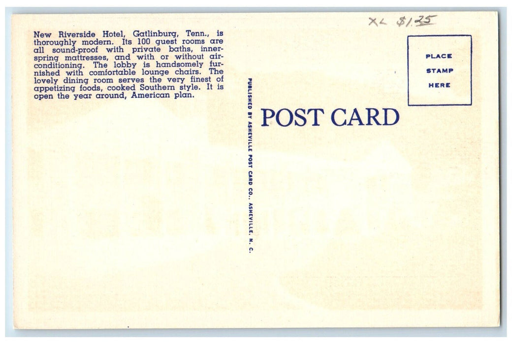 c1940's New Riverside Hotel Trees Gatlinburg Tennessee TN Unposted Postcard