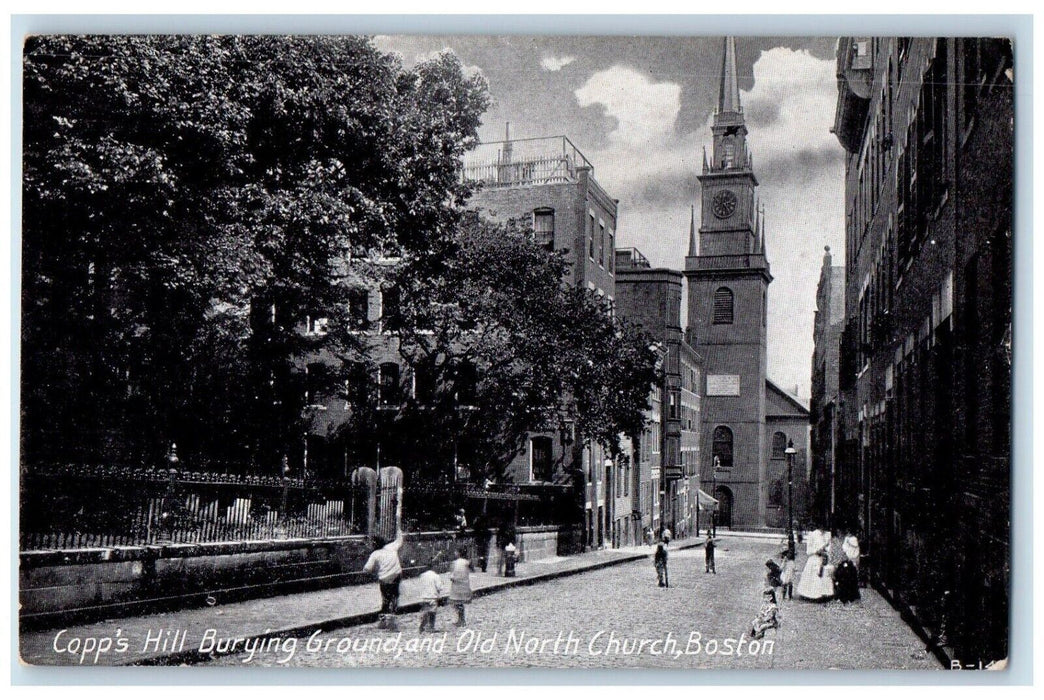 c1920 Copp's Hill Burying Ground Old North Church Boston Massachusetts Postcard