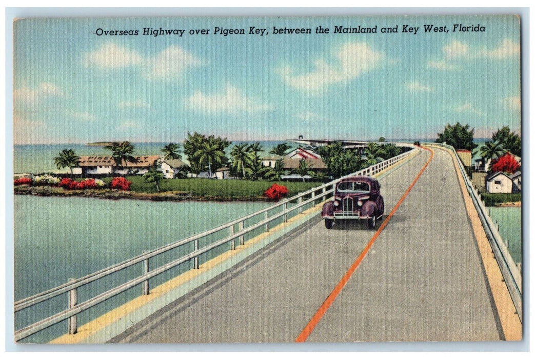 c1950's Overseas Highway Pigeon Key Mainland Key West Florida FL Postcard