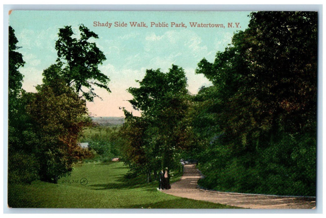c1910 Shady Side Walk Public Park Watertown New York NY Unposted Postcard