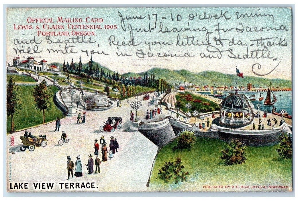 1905 Official Mailing Card Lewis Clark Centennial Portland Oregon Lake Postcard