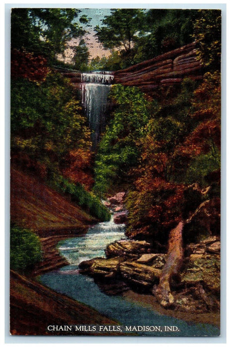 c1950's Chain Mills Falls Madison Indiana IN Vintage Unposted Postcard