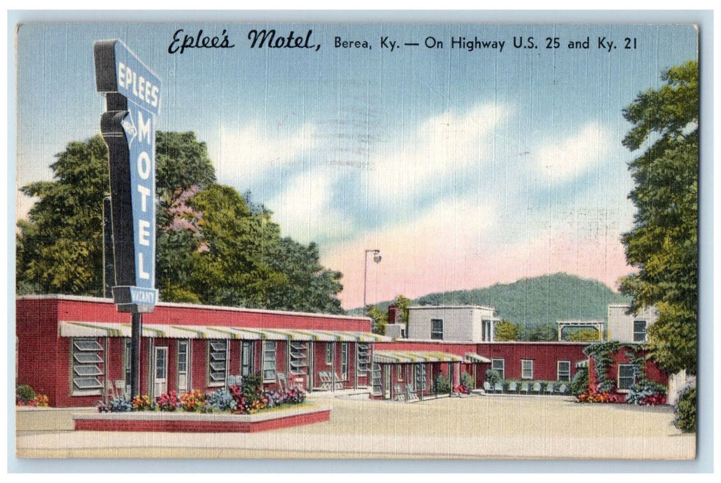 c1950's Eplee's Motel Overlooking Cumberland Mountains Berea KY Postcard