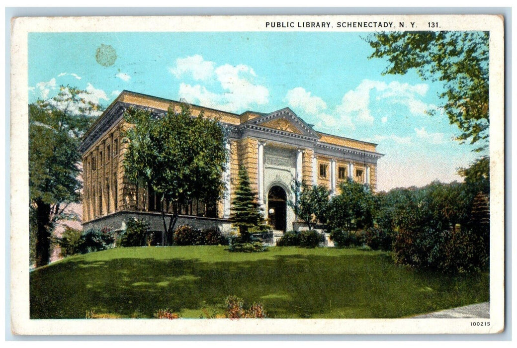1930 View Of Public Library Schenectady Saint Johnsville New York NY Postcard
