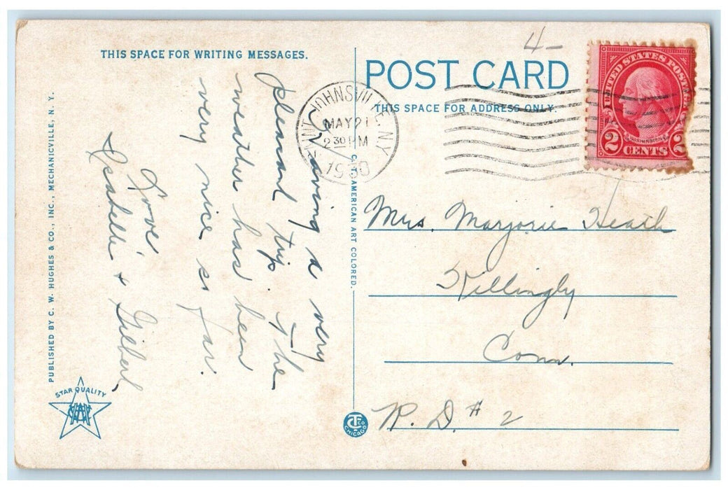 1930 View Of Public Library Schenectady Saint Johnsville New York NY Postcard