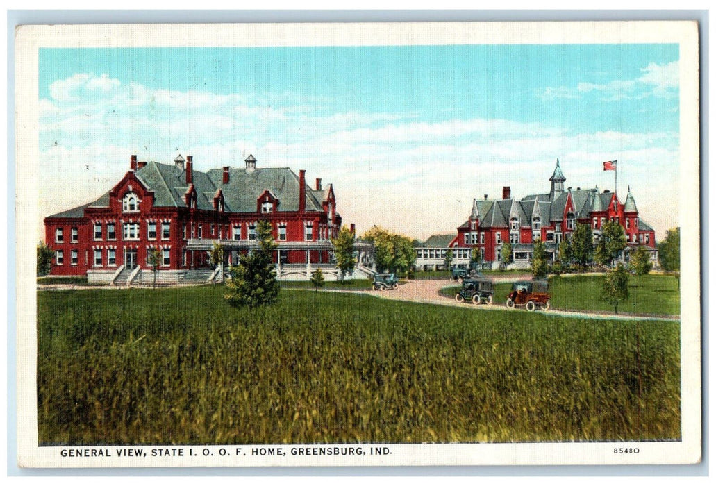 c1930's General View State I.O.O.F. Home Greensburg Indiana IN Postcard