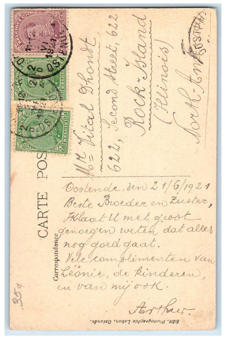 1921 Rue De Bordeaux et la Gare Tours (I.-et-L.) France Unposted Postcard