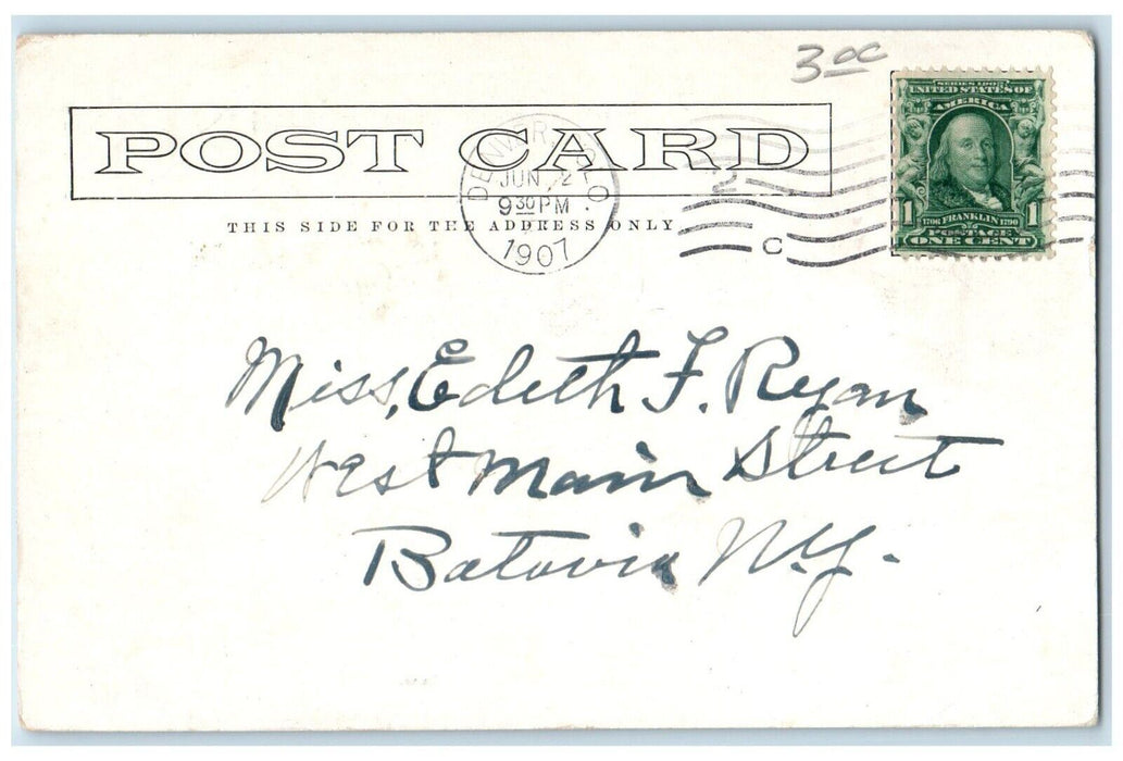 1907 Miniature Train Elitch's Gardens Amusement Park Denver Colorado CO Postcard