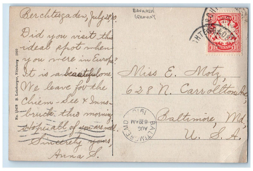 1910 Partie Gegen Den Watzmann Berchtesgaden Bavaria Germany Postcard