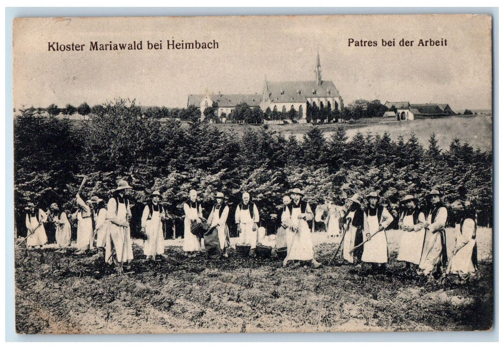 c1910 Patres Bei Der Arbeit Kloster Mariawald Bei Heimbach Germany Postcard