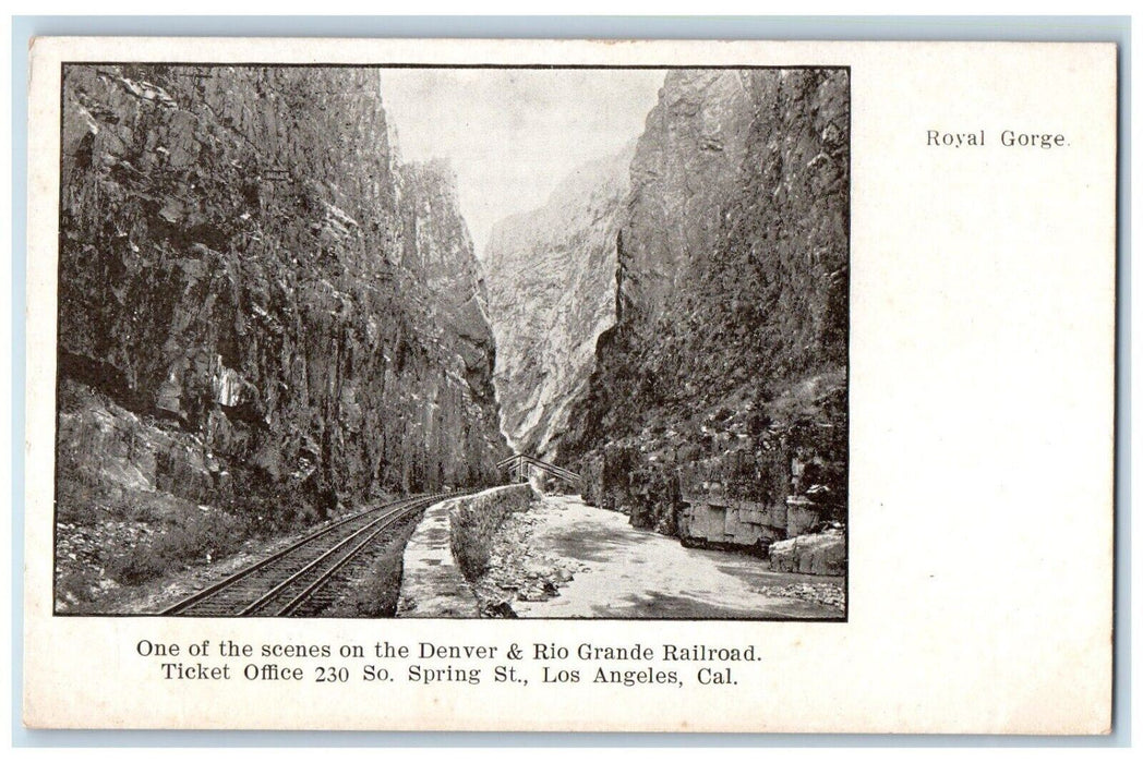 c1905 One Scenes Denver Rio Grande Railroad Ticket Office Los Angeles Postcard