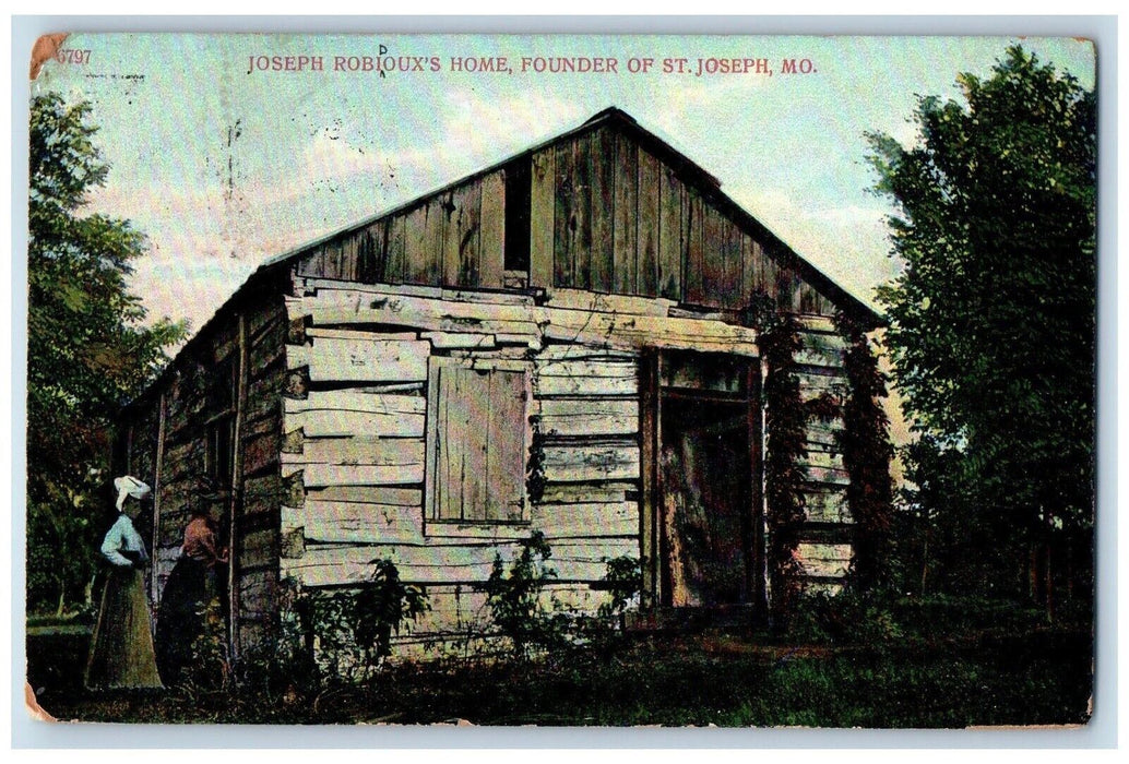 c1910 Joseph Robioux Home Founder St Joseph Missouri MO Vintage Antique Postcard