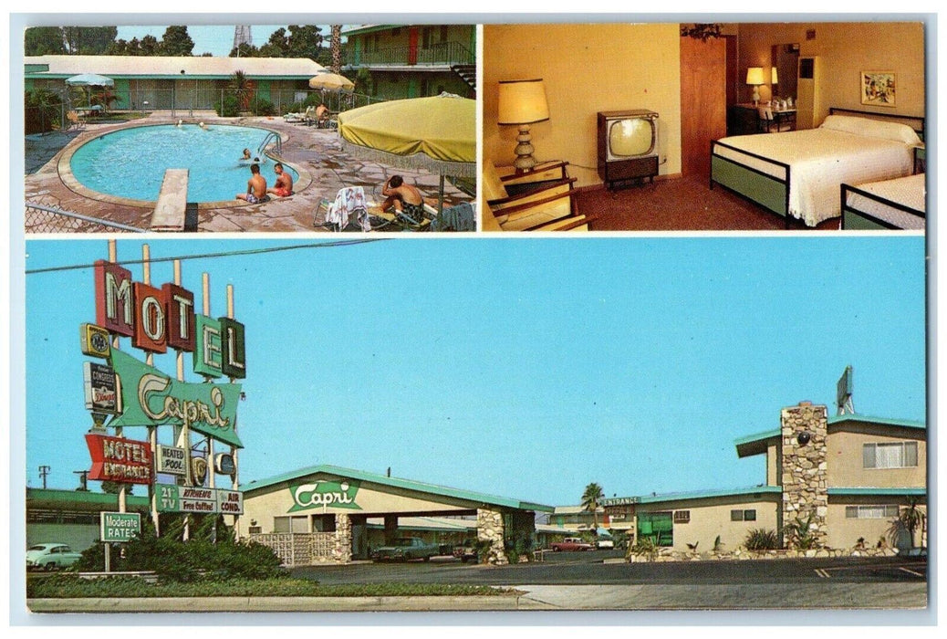 c1960 Capri Motel Beach Boulevard Exterior Building Daytona Florida FL Postcard