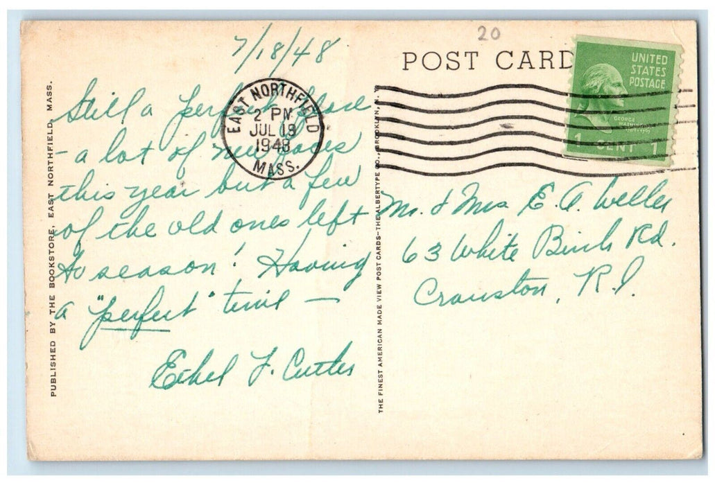 1948 Home Science Hall Northfield School Girls East Northfield Mass MA Postcard