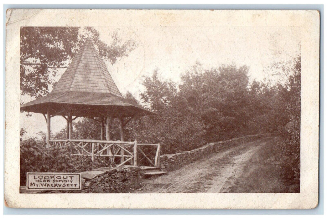 1910 Lookout Summit Shed Mt. Wachusett Emerson's Souvenir Massachusetts Postcard