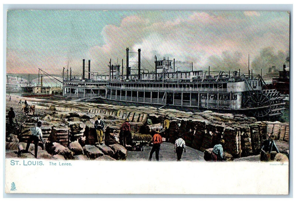 1905 Levee City Of Savannah Ship Dock Pier St Louis Missouri MO Vintage Postcard