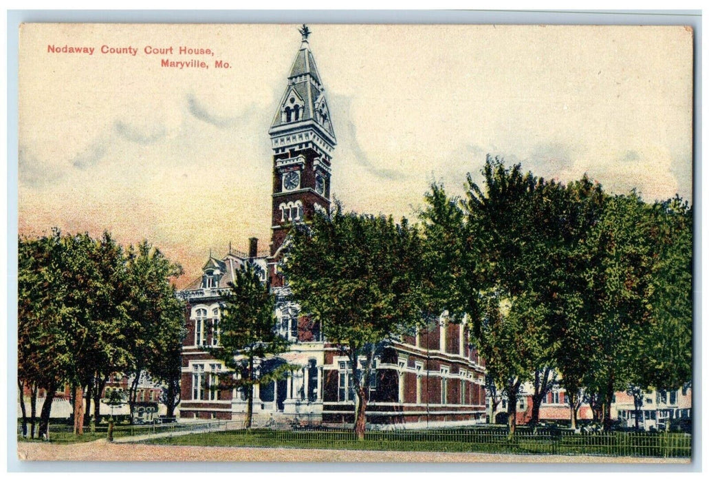 c1910 Exterior View Nodaway County Court House Maryville Missouri MO Postcard