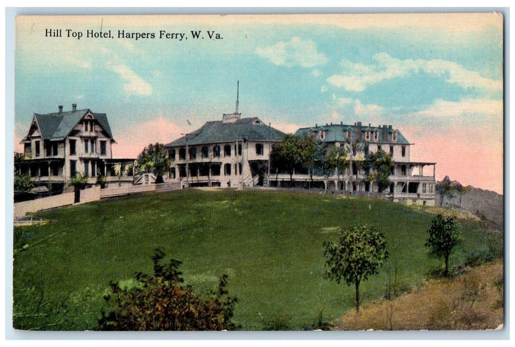 c1910 Scenic View Hill Top Hotel Exterior Harpers Ferry West Virginia Postcard