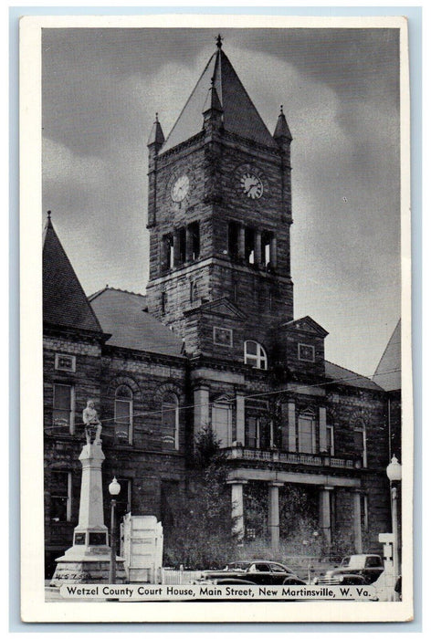 c1940 Wetzel County Court House New Martinsville West Virginia Vintage Postcard