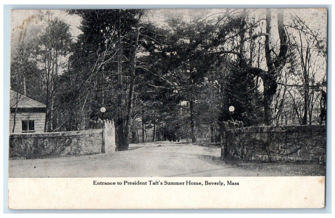 1909 Entrance President Taft's Summer Home Road Beverly Massachusetts Postcard