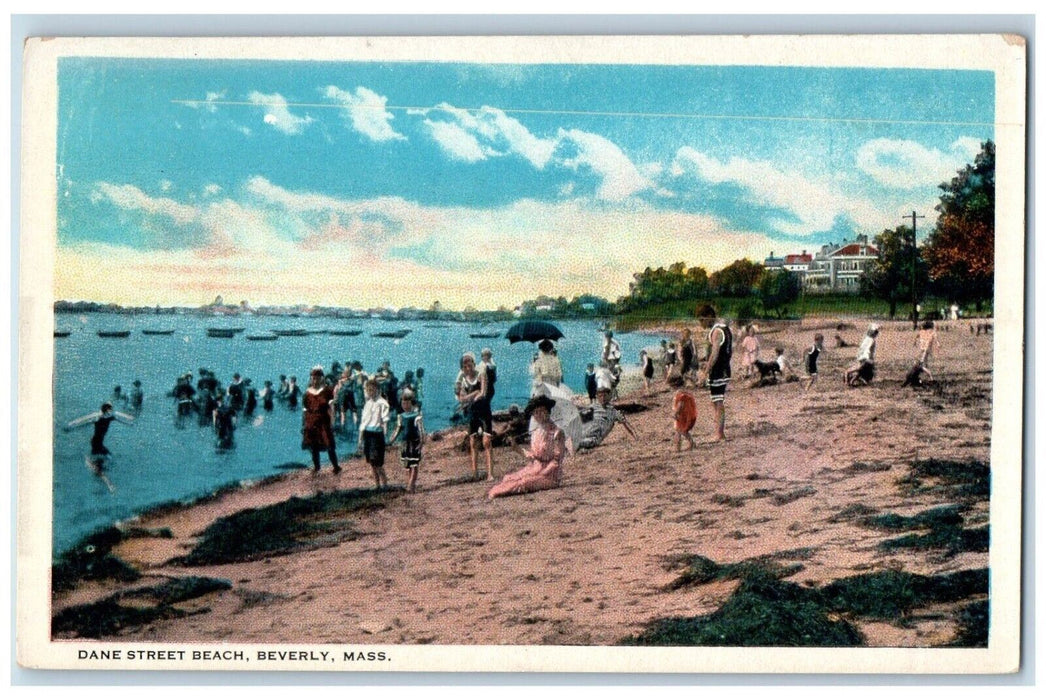 c1920 Dane Street Beach Sand Beverly Massachusetts MA Vintage Antique Postcard