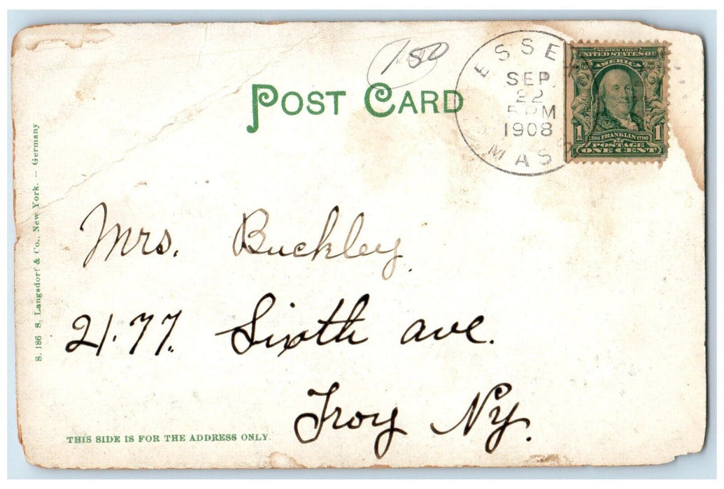 1908 Hospital Point Light House Exterior Building Beverly Massachusetts Postcard