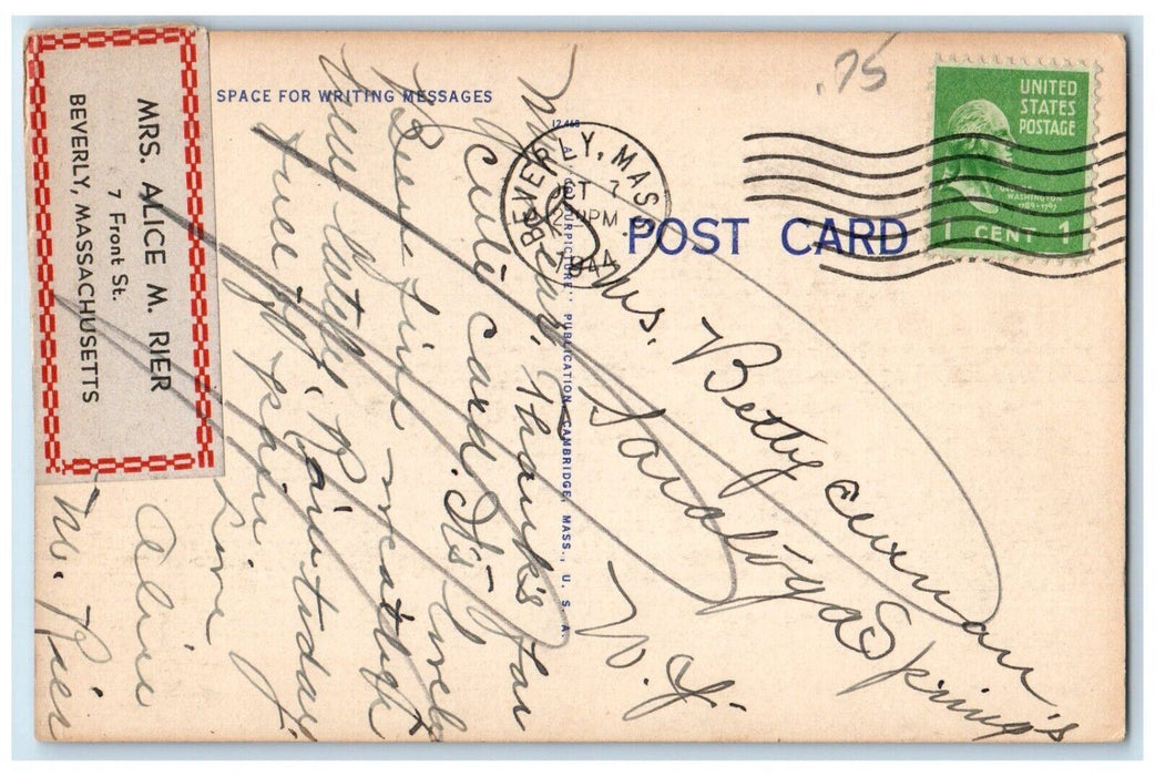 1944 Hospital Point Lighthouse Exterior Building Beverly Massachusetts Postcard