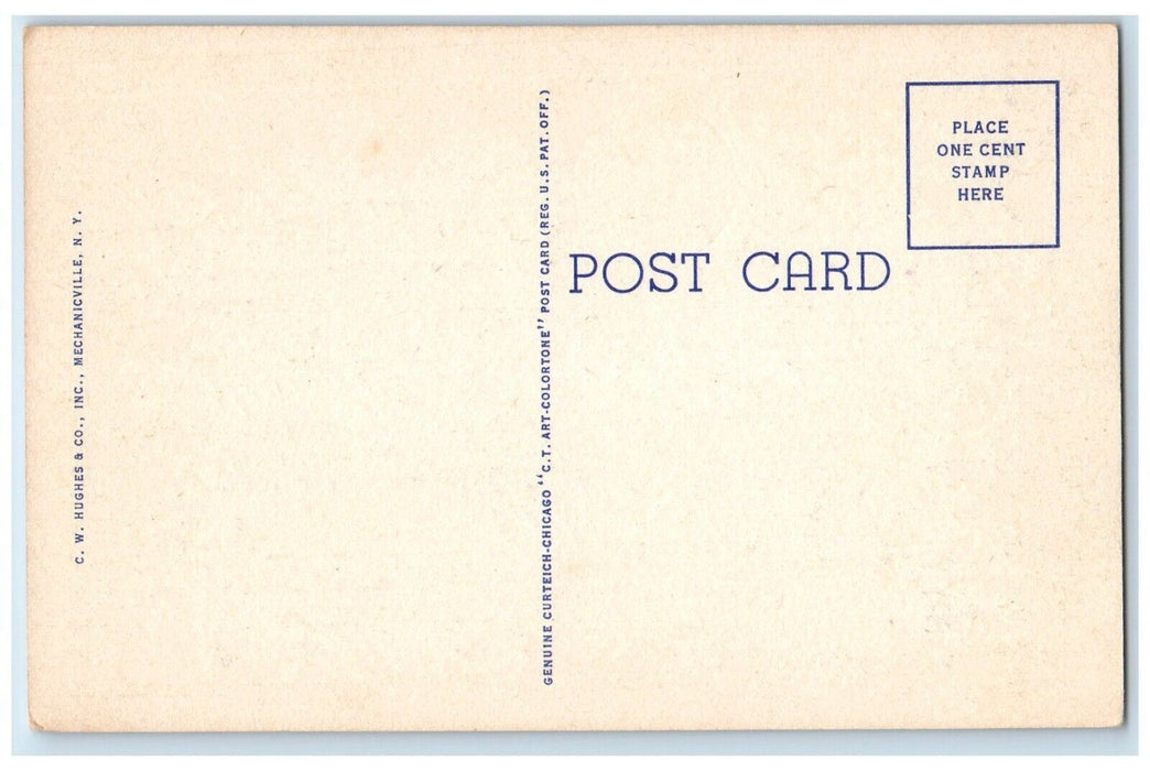 c1940 Bullhead Rock Lake Garfield Canoe Paddle Berkshires Massachusetts Postcard