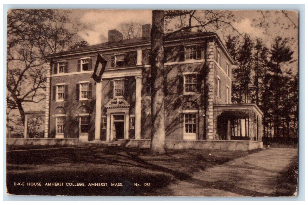 1940 D.K.E. House Amherst College Exterior Amherst Massachusetts Artvue Postcard