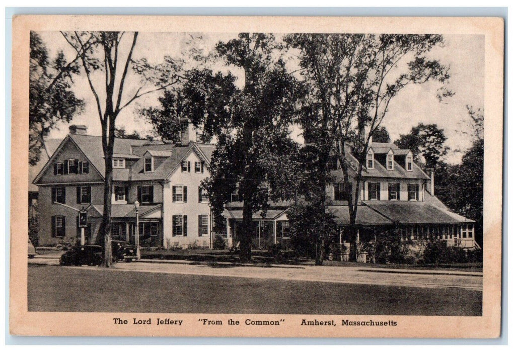 c1940 Lord Jeffrey From Common Exterior Building Amherst Massachusetts Postcard