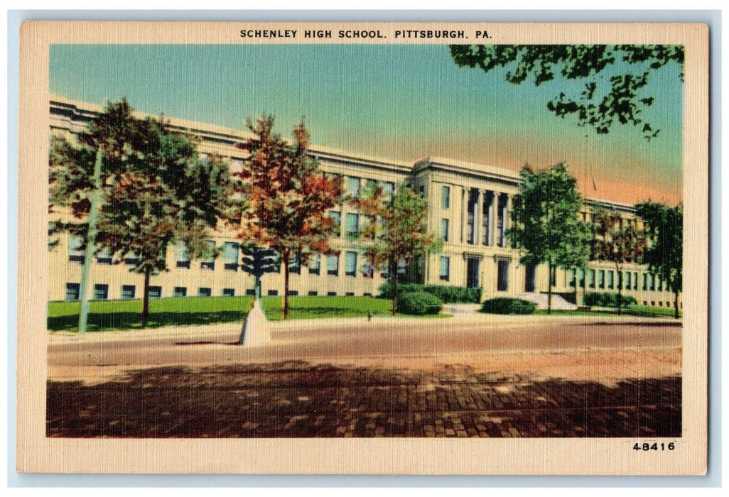 c1940 Schenley High School Building Pittsburg Pennsylvania PA Vintage Postcard