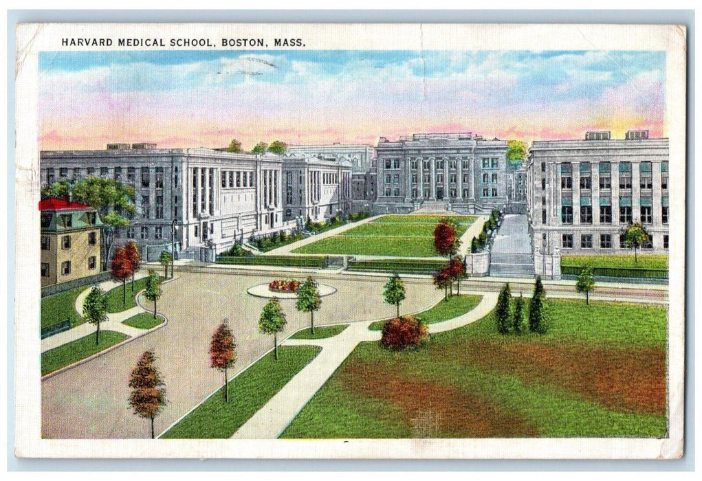 1936 Aerial View Harvard Medical School Boston Massachusetts MA Vintage Postcard